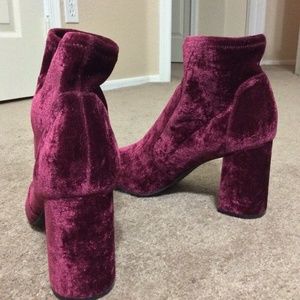 Size 13 Burgundy Velvet Bootie